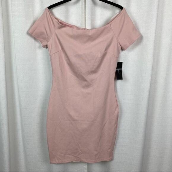 Lulus Baby Pink Oh My Off The Shoulder Body Con Mini Dress Sz.M NWT - Picture 6 of 16